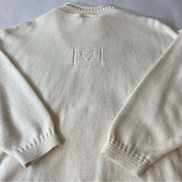 Vintage Renee Hauer Knit Sweater 100% cotton Made in USA Subtle Embossed Designs - Picture 11 of 11